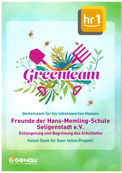 hr 1 Greenteam - Urkunde